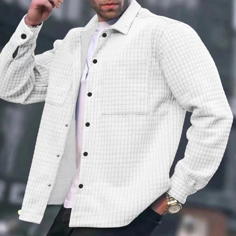 Cainan long-sleeve square neckline jacket solid color multi-pocket modern versatile design