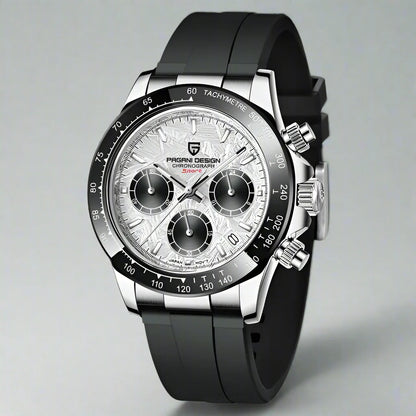 Bexley chronograph watch stainless steel case sapphire crystal quartz movement water-resistant timepiece