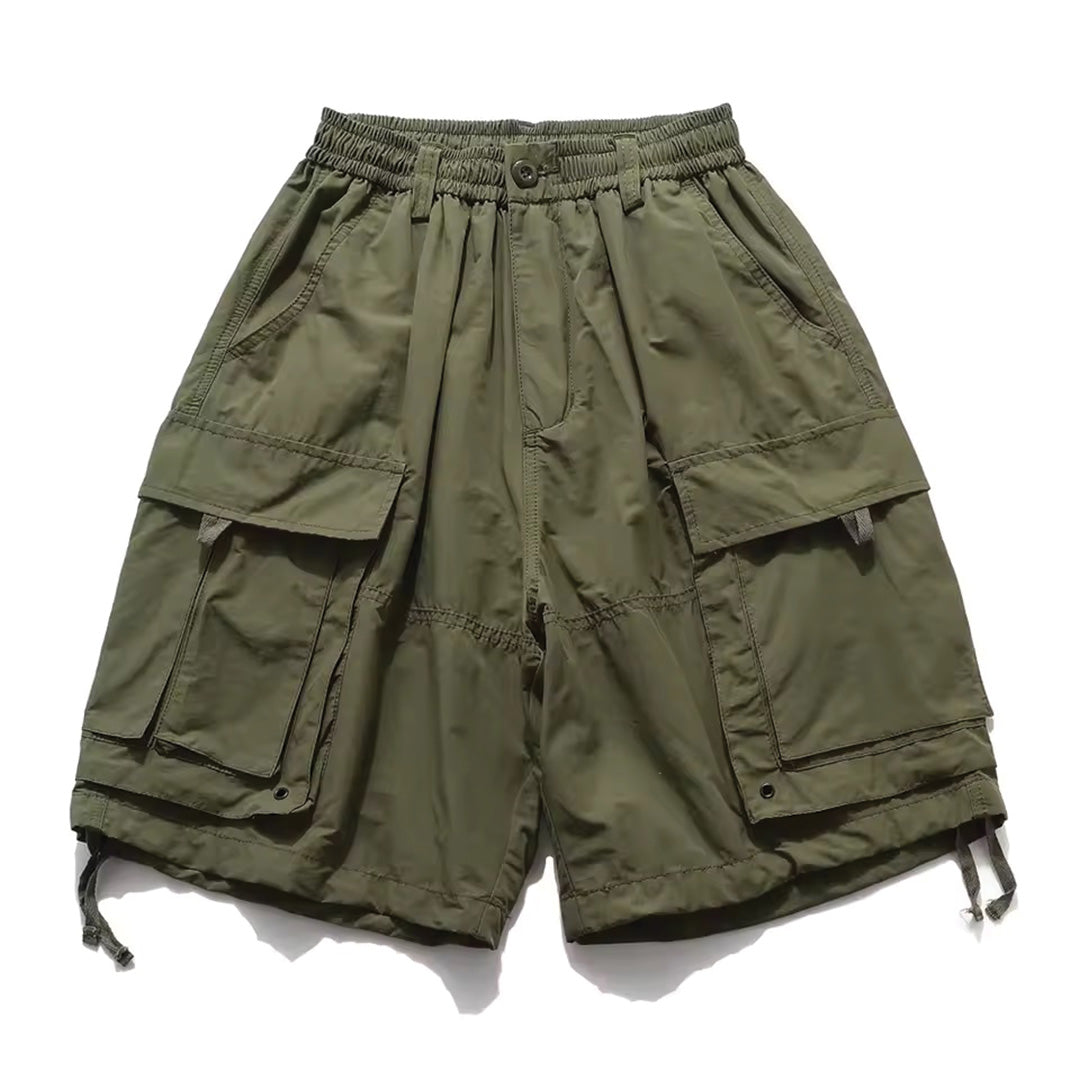 Gridflow Pocket Shorts lightweight ripstop beige regular fit with elastic waistband and adjustable hem drawstring