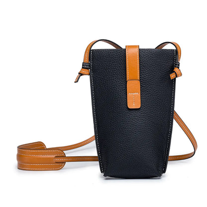 Wavlynn Catherine compact vertical crossbody bag in vegan PU leather with adjustable strap