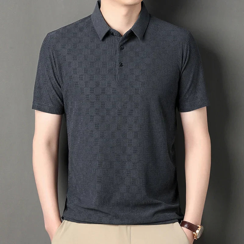 Ray Weave Polo shirt unique woven pattern soft cotton blend versatile smart-casual style