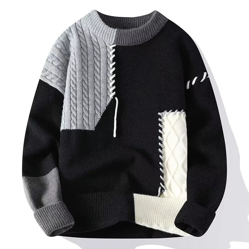 2025 Mens Streetwear Ripped Knit Sweater Hip Hop Pullover Warm For Winter And Autumn