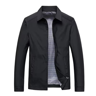 Men's lightweight olive windbreaker golf jacket with lapel collar, slim-fit spring layer for work and outdoor