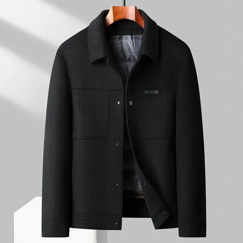 Vercelli charcoal wool jacket business-casual tailored fit with detachable quilted lining