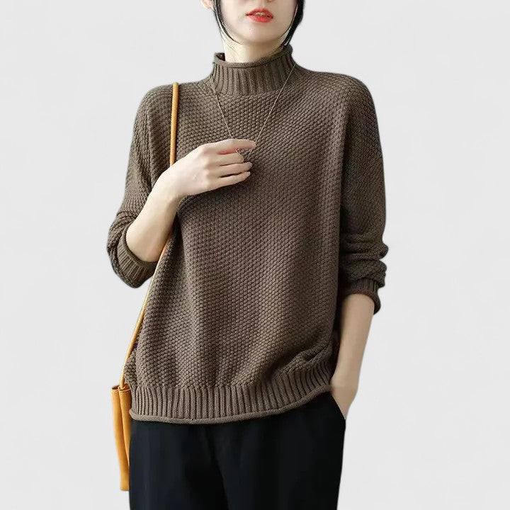 Jordyn sophisticated women's sweater, feminine silhouette, clean lines, luxurious soft knit, day-to-night elegance