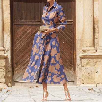 Women's black lace flowy long sleeve draped midi dress with elegant evening silhouette