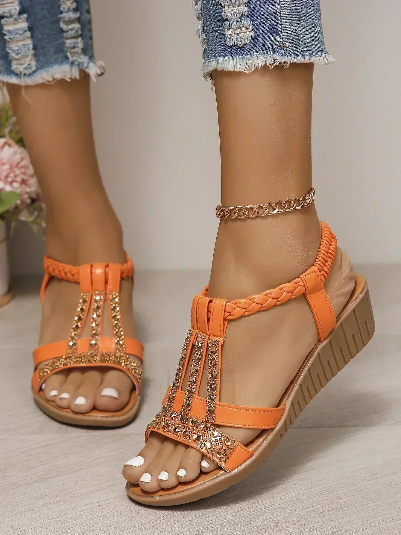 Women's beige comfort adjustable sandals with cushioned comfort support and elegant minimalist silhouette