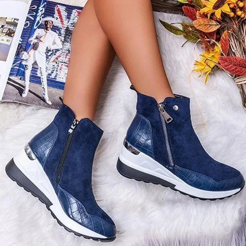 Women's black orthopedic ankle boots sleek polished silhouette with contoured supportive sole