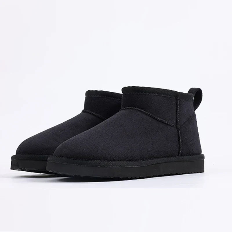 Warm fuzzy slouchy boots with plush soft exterior for cozy all-day comfort and chic style