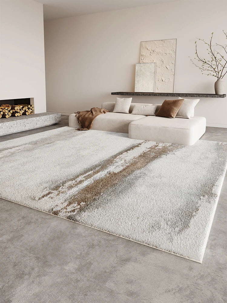 Fluffy Soft Cloakroom Rug Cream Style Living Room Decoration Line Carpet Large Area Rugs for Bedroom Home Thick Plush Floor Mat