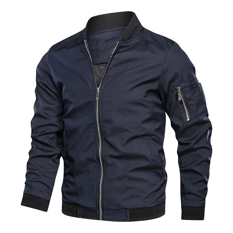 Wavlynn men's burgundy lightweight bomber jacket windbreaker with zip pockets, casual slim fit