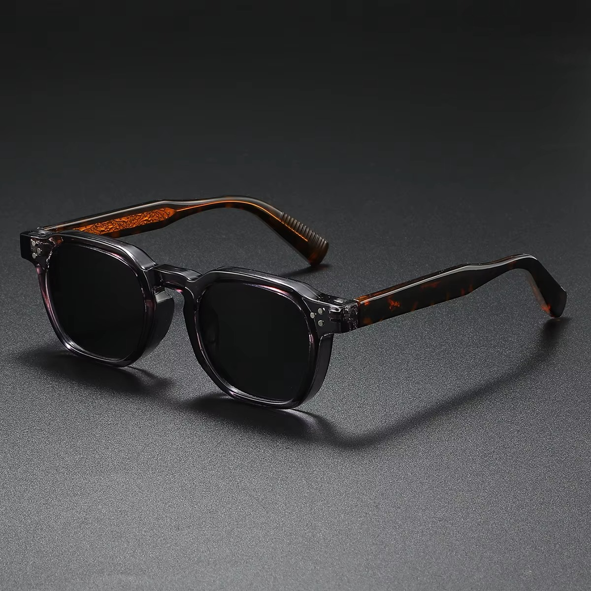 Retro square punk sunglasses unisex clear bold frame vintage driving shades men women