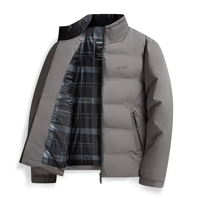 Morante slim-fit quilted jacket with mandarin collar, lightweight duck-down insulation, zip-up closure