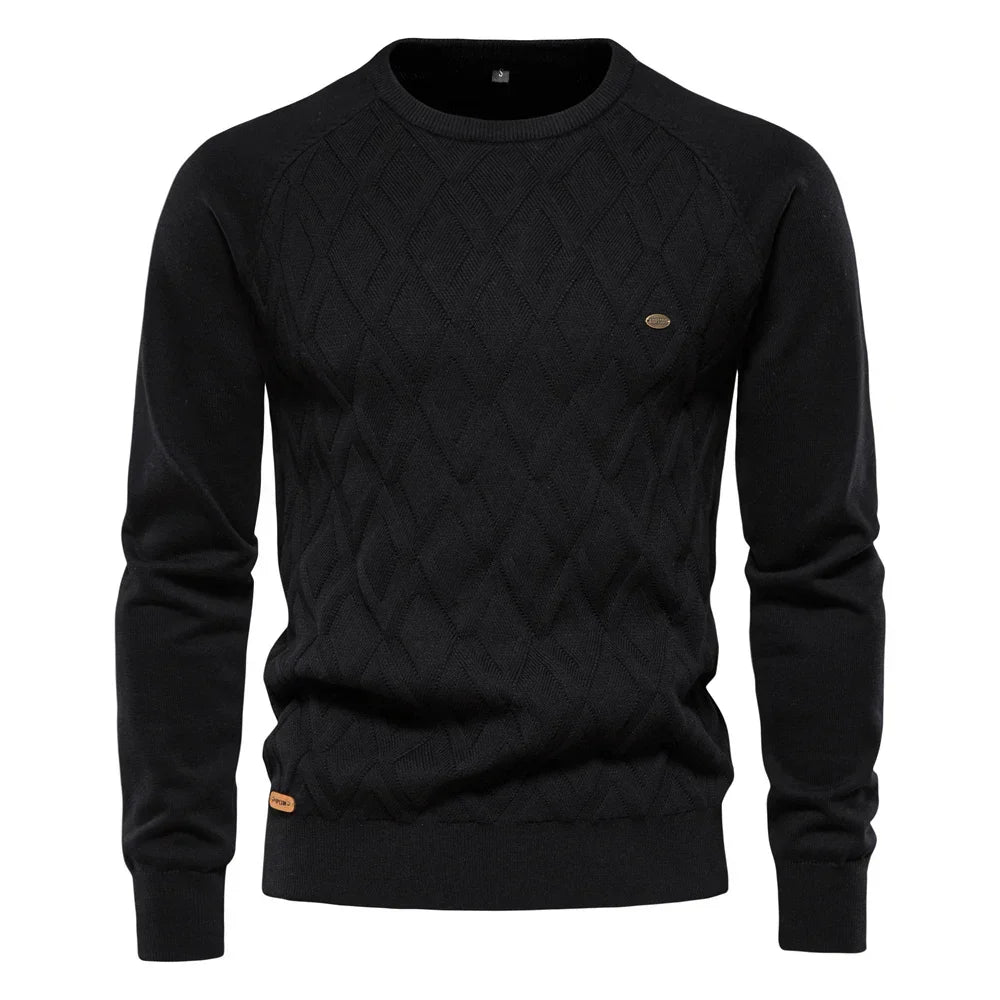 Men's checkered sweater in classic pattern, slim-fit pullover with refined Winchester™ knit design
