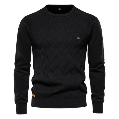 Men's checkered sweater in classic pattern, slim-fit pullover with refined Winchester™ knit design