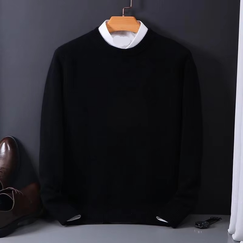 Men's oversized cashmere knit sweater crew neck pullover relaxed fit cozy warm casual style
