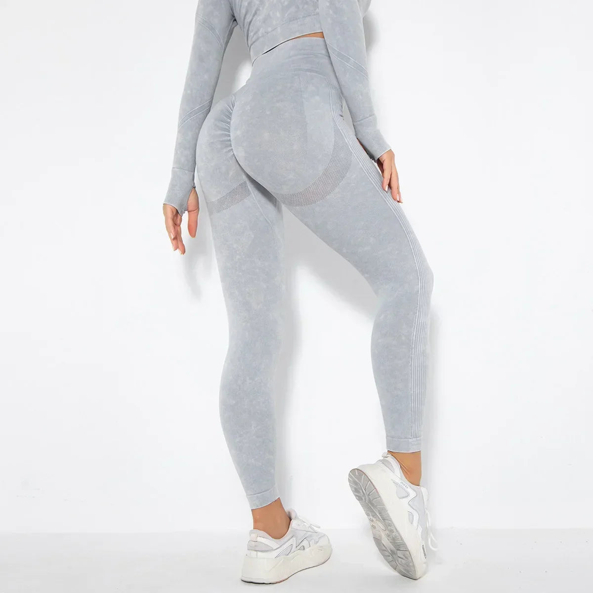 Black high-rise seamless sculpt leggings with supportive fabric and body-contouring fit