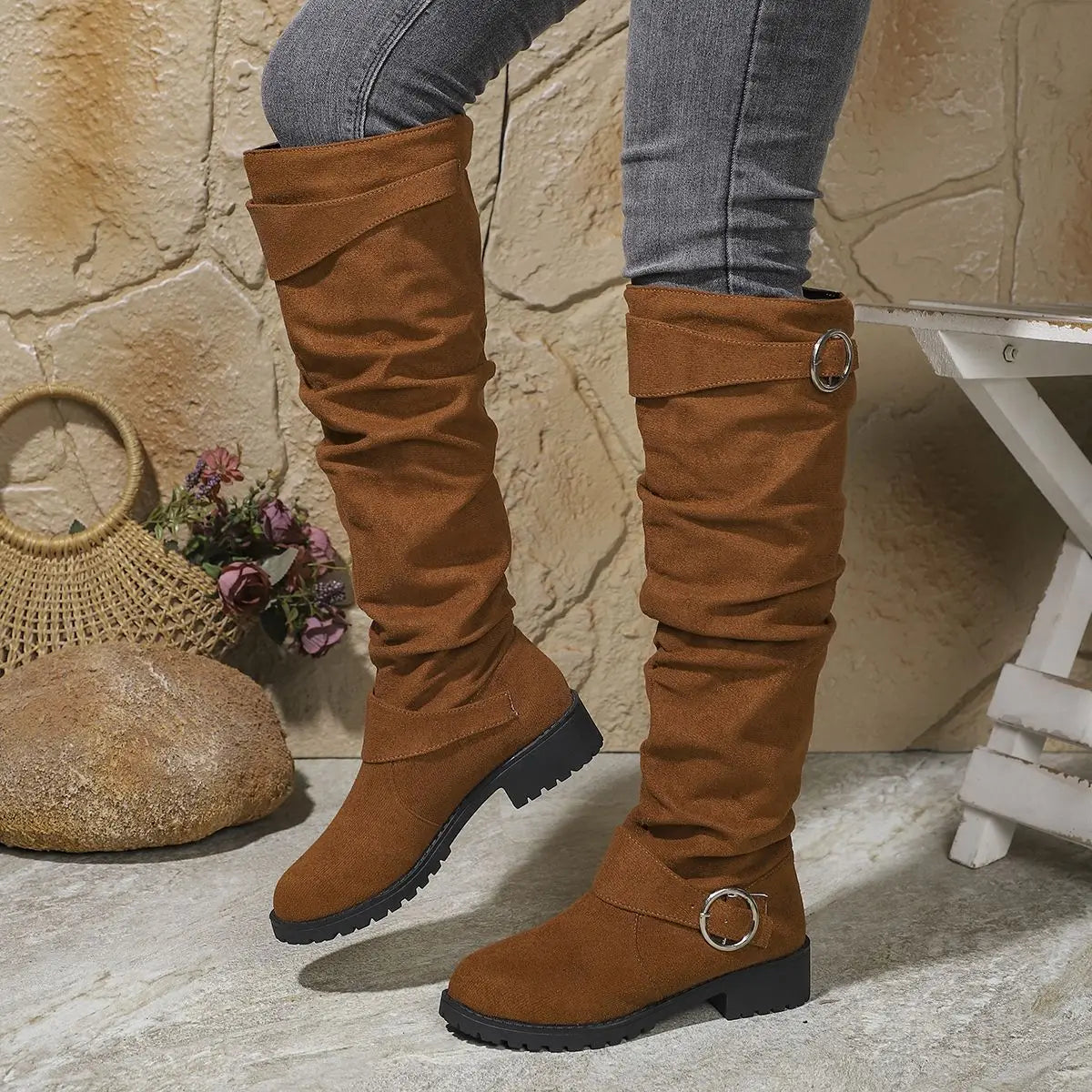 Wyn knee-high boots sleek elongated silhouette leg-lengthening design for everyday elegant style