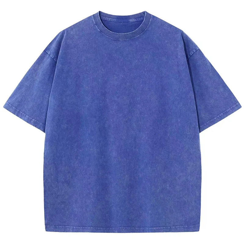 Bravon oversized boxy heavyweight cotton tee in washed vintage finish with garment-dyed retro look