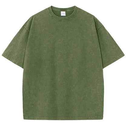 Bravon vintage-washed heavyweight cotton oversized boxy tee in faded retro colorway