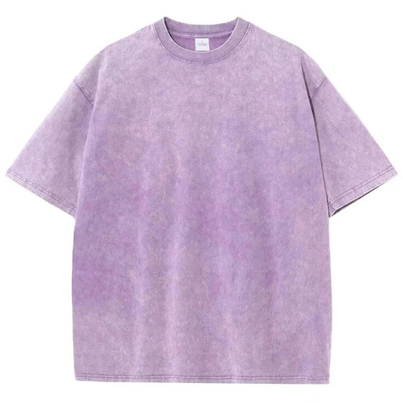 Bravon oversized boxy heavyweight cotton tee in washed vintage finish with garment-dyed retro look
