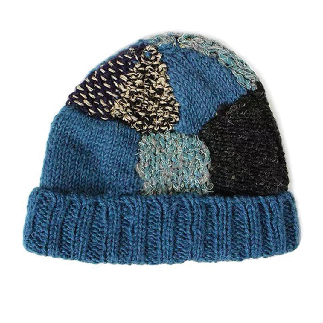 Patchwork Wool Beanie - Wavlynn