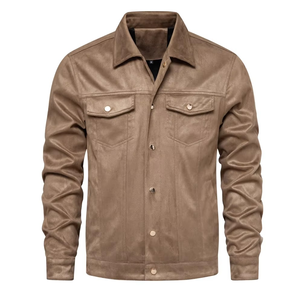 Men's luxury suede leather jacket winter warmth rich texture timeless structured style