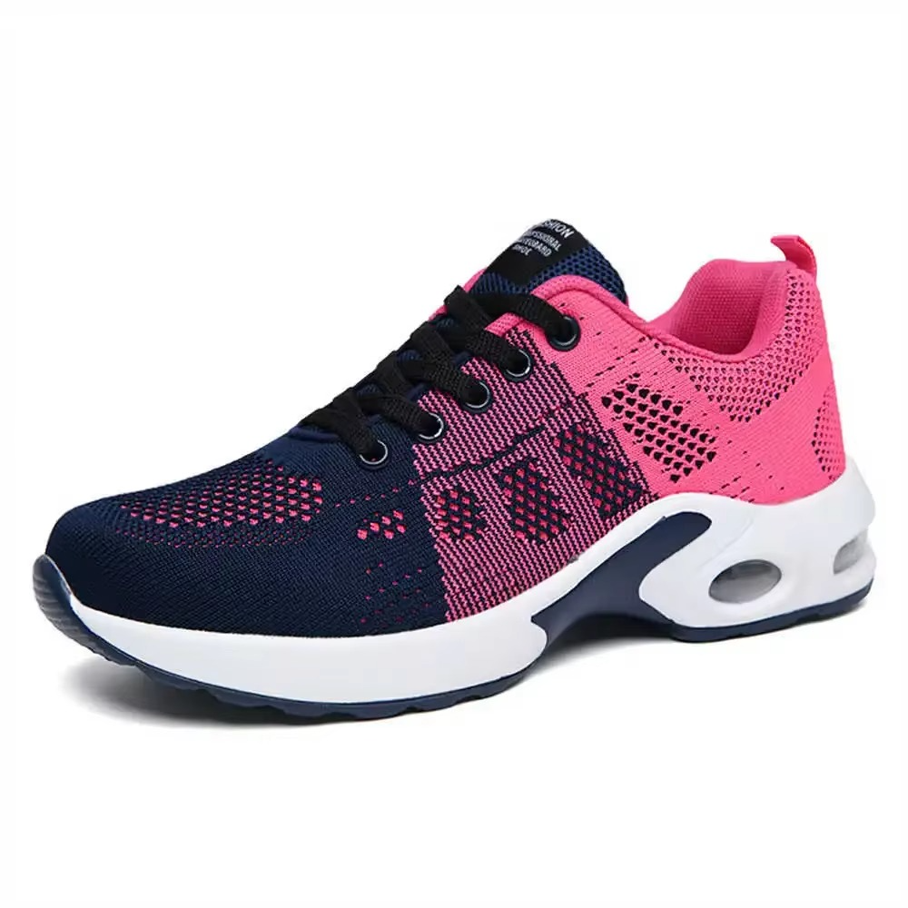 Violet women's lightweight knit mesh sport sneakers for basketball and running with breathable upper