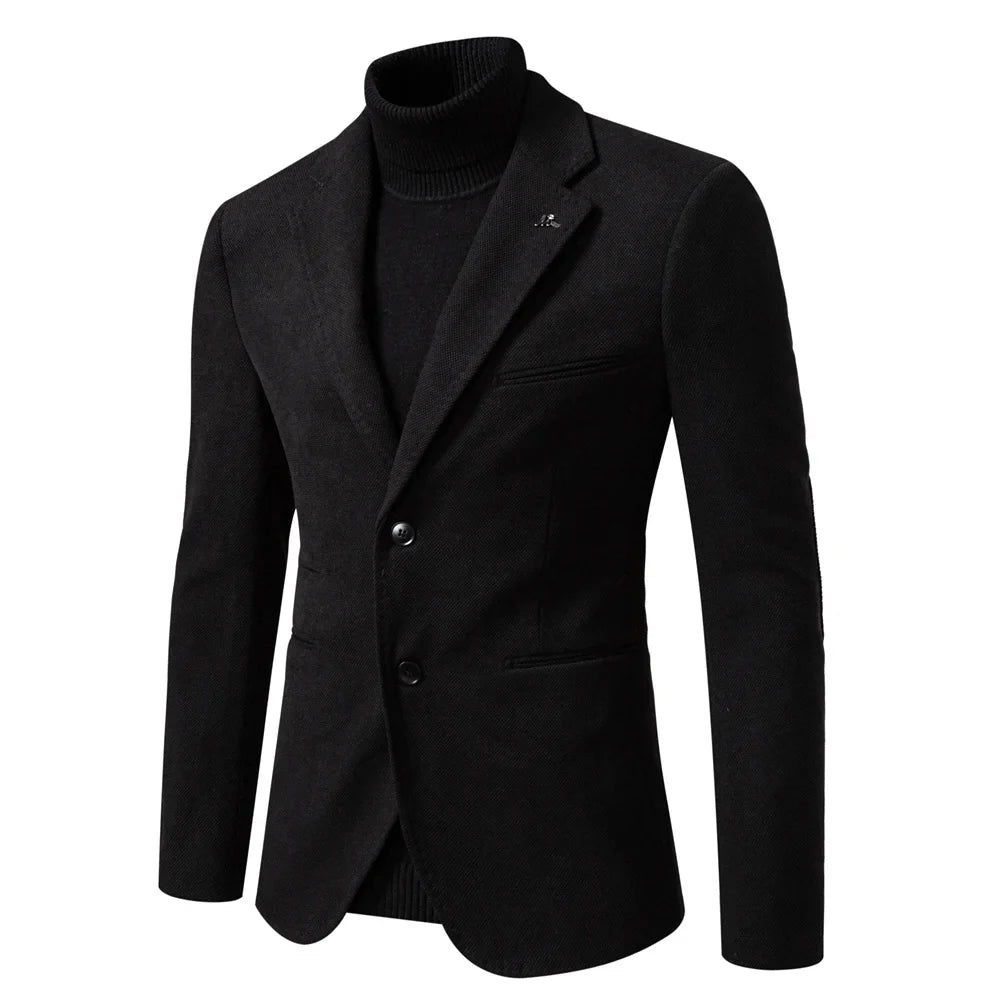 Men's slim fit single-breasted brown blazer tailored silhouette business casual autumn essential
