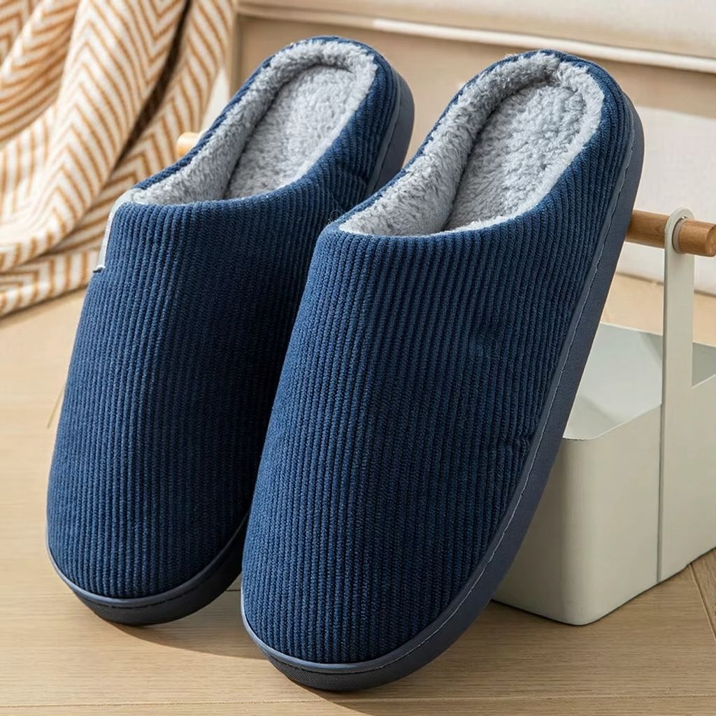 Women's plush indoor winter slippers thick cushion sole cozy warm non-slip fuzzy design