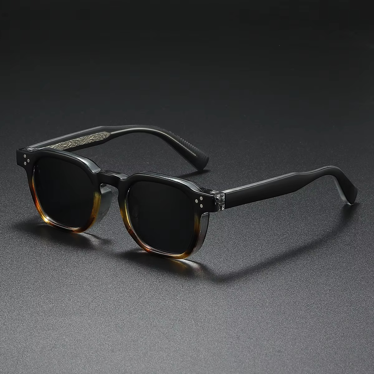 Retro square punk sunglasses unisex clear bold frame vintage driving shades men women