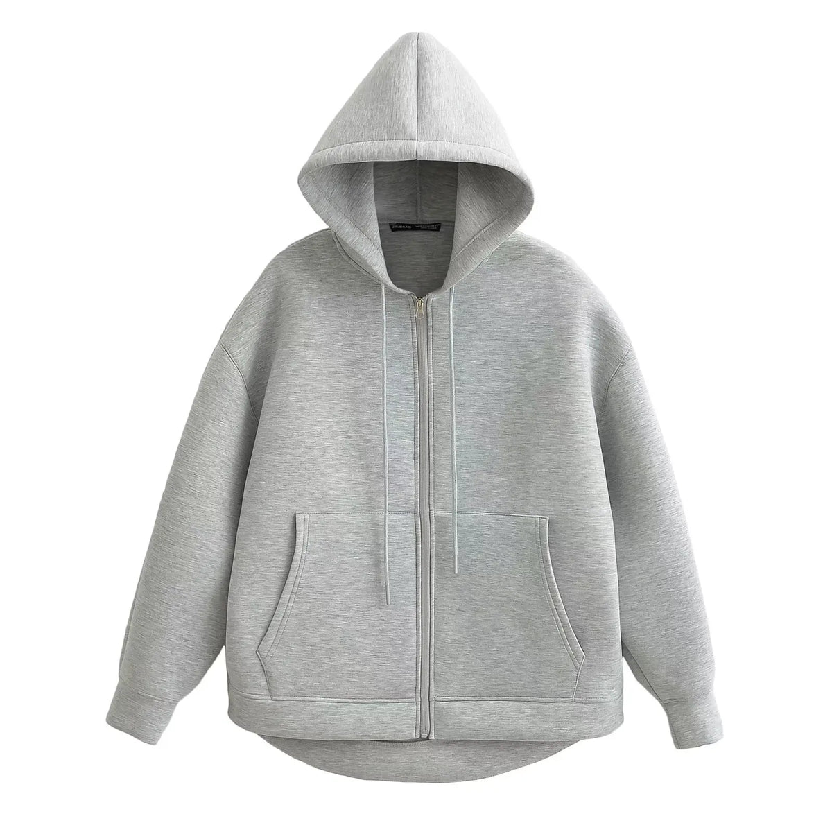 Women's relaxed fit zip-up hoodie cozy everyday layering essential with modern casual silhouette