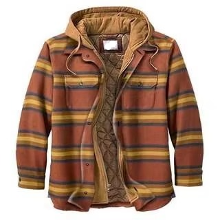 Men's patchwork checkered cotton hooded jacket multi-color casual fit with contrast block panels