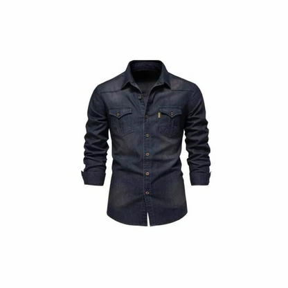 Men's slim fit long sleeve urban shirt in cool cotton with ice-sensation moisture-wicking finish
