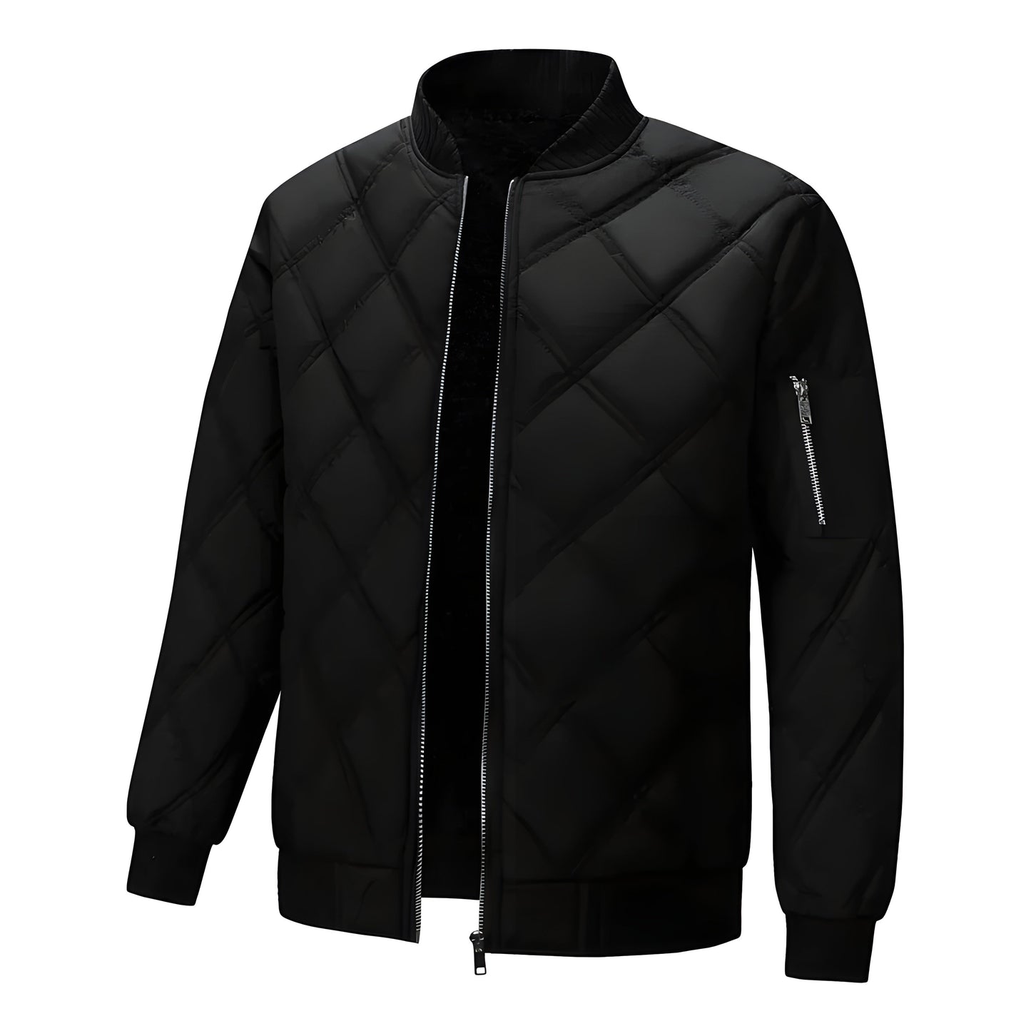 Arlo slim-fit diamond-quilted jacket with fleece lining and lightweight cotton fill