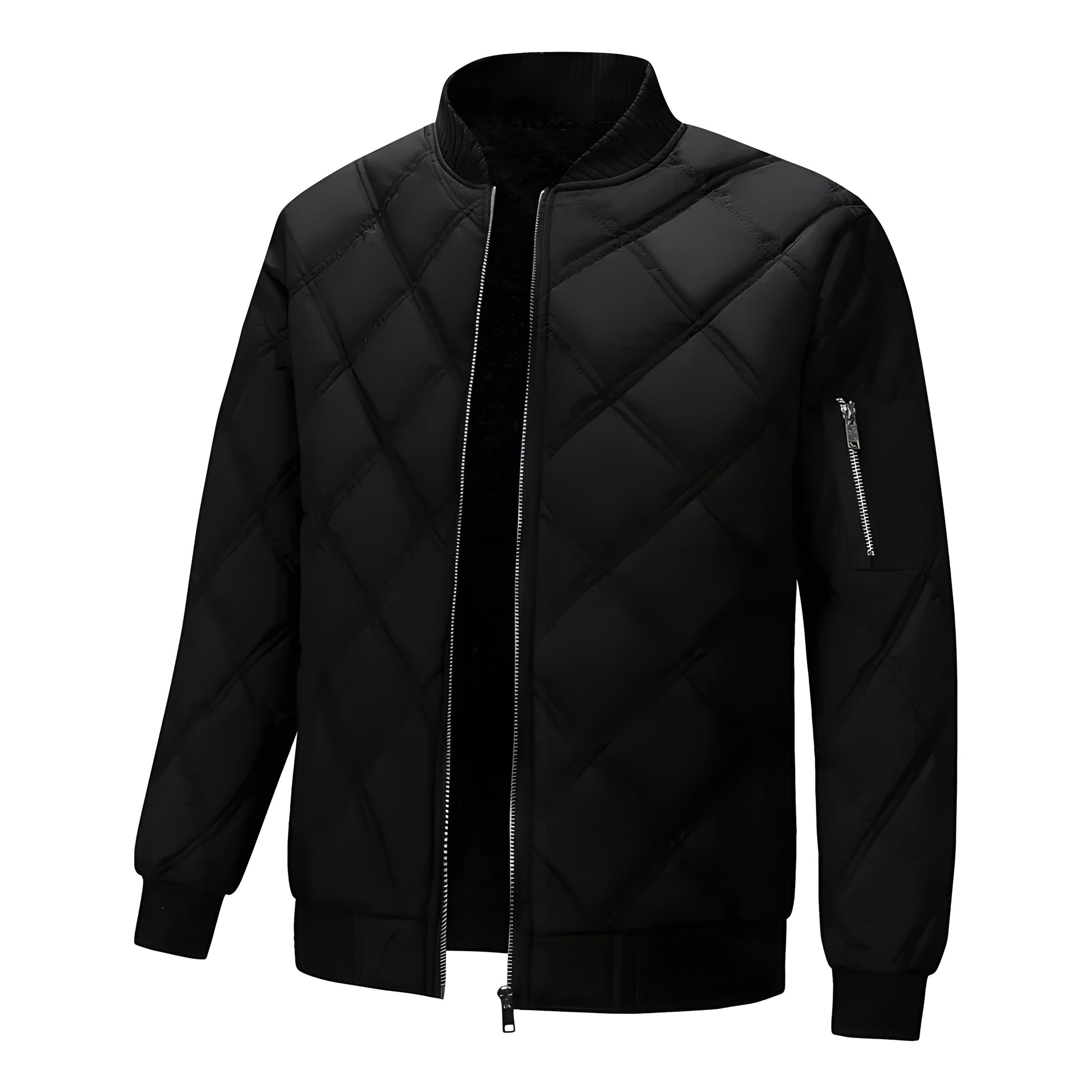 Arlo slim-fit diamond-quilted jacket with fleece lining and lightweight cotton fill