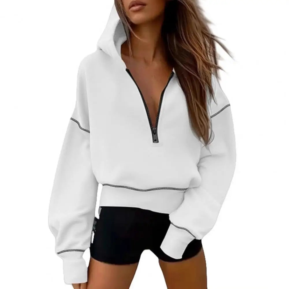 Theresa gray zip-up hoodie soft cotton blend with cozy hood and sleek front zipper