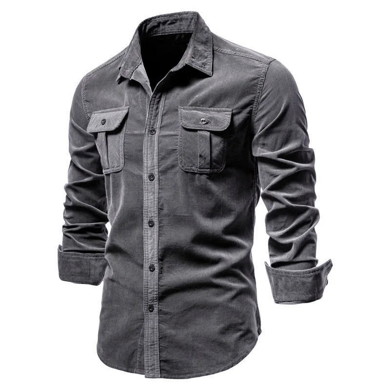 Gabriel Mens Winter Long Sleeve Utility Shirt With Rugged Durable Fabric And Chest Pockets By Wavlynn