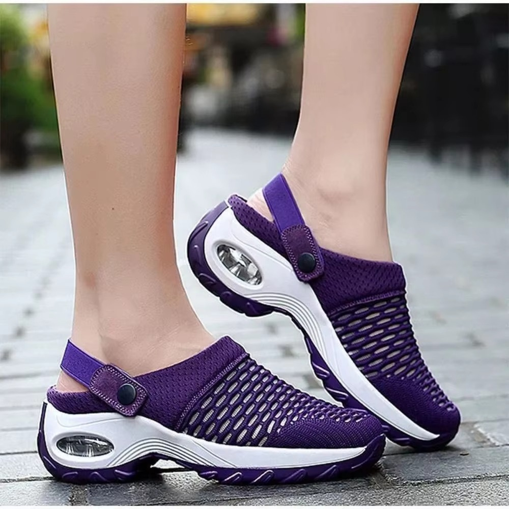 Women's breathable mesh comfort clogs with comfort support, lightweight walking beach sandals