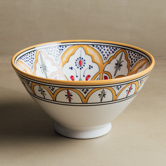 Fez Salad Bowl Mustard - Moroccan Table Art - Wavlynn