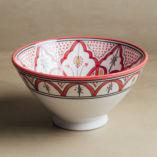 Fez Salad Bowl Red - Moroccan Table Art - Wavlynn
