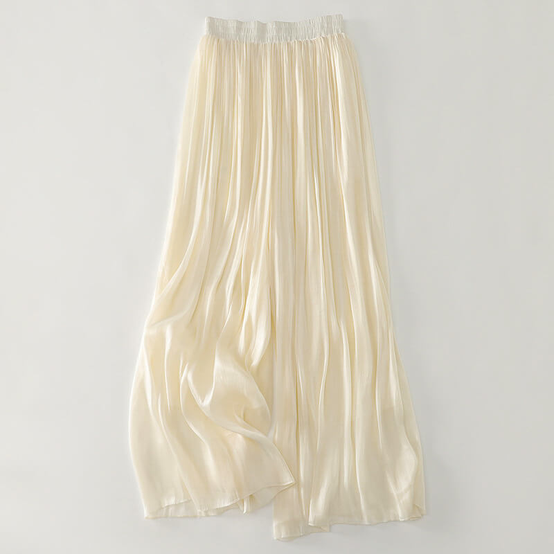 Elise satin wide leg pants fluid silhouette subtle glow refined evening style effortless summer elegance
