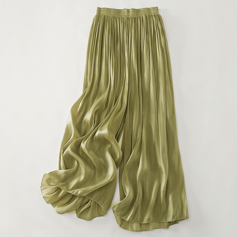 Elise satin wide leg pants fluid silhouette subtle glow refined evening style effortless elegance
