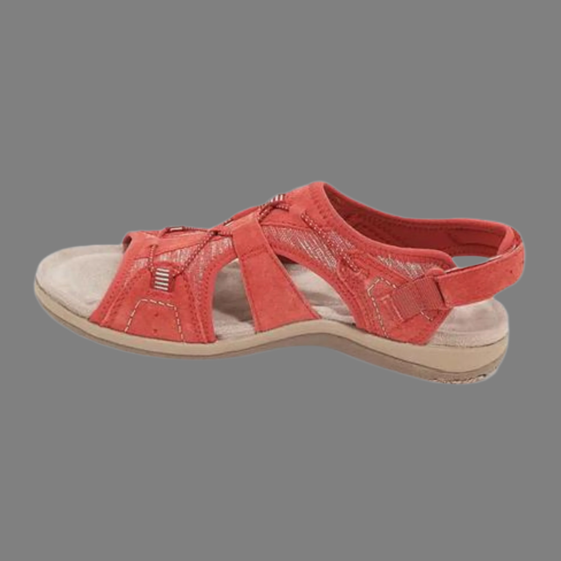 Women's PU leather open-toe sandals with adjustable straps and lightweight supportive sole for all-day comfort