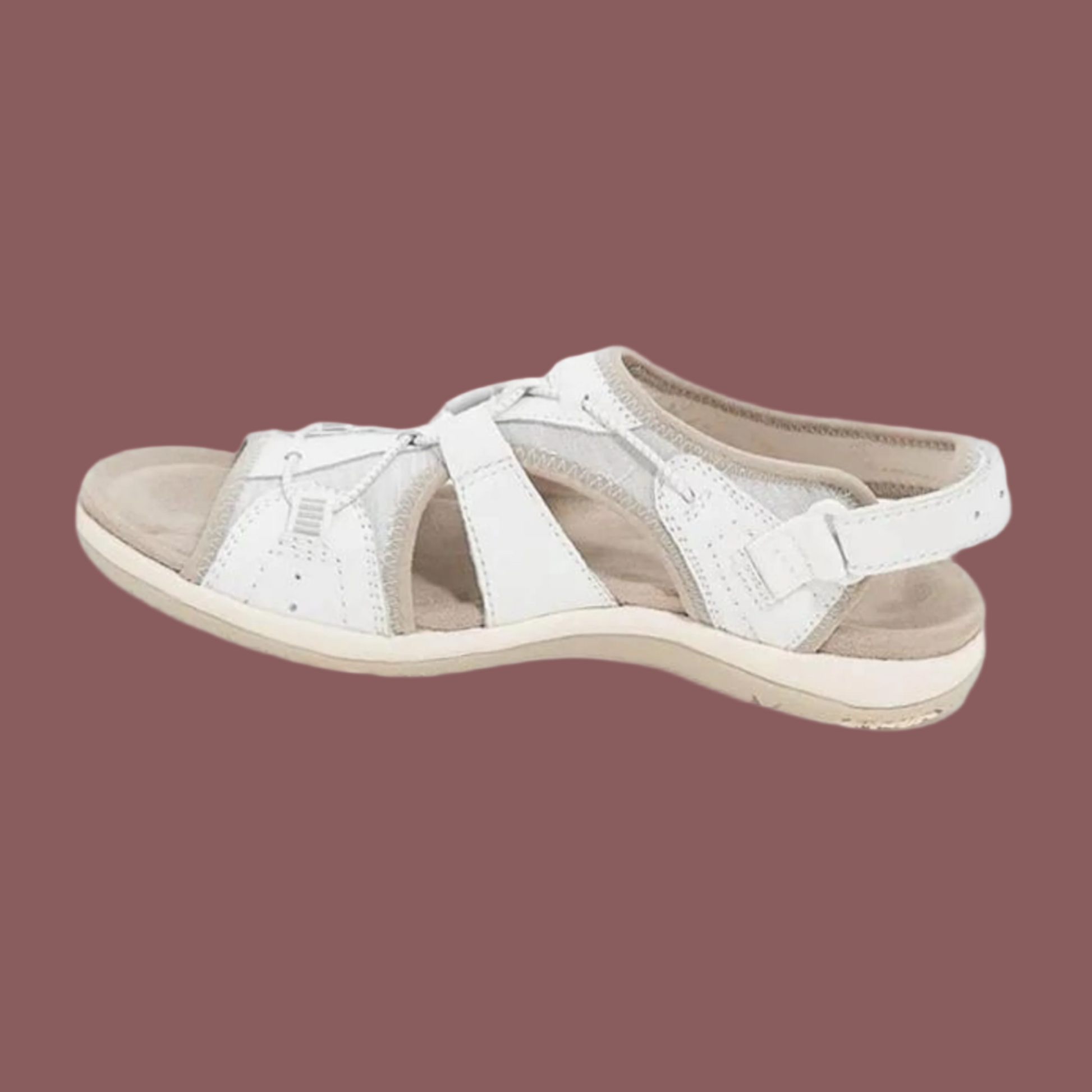 Women's PU leather open-toe sandals with adjustable straps and lightweight supportive sole for all-day comfort