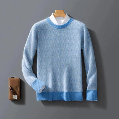 Bonnie ivory 100% cashmere sweater with ribbed cuffs, collar and hem for effortless elegant style