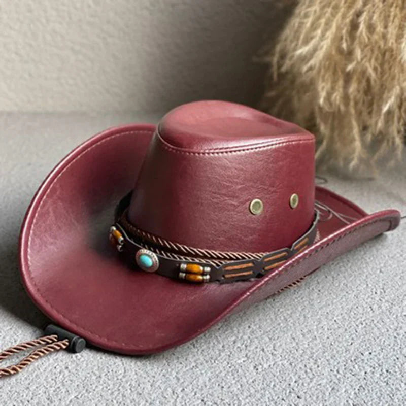 Vintage brown cowboy hat with classic Western silhouette and rugged distressed finish