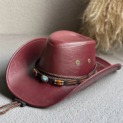 Vintage brown cowboy hat with classic Western silhouette and rugged distressed finish