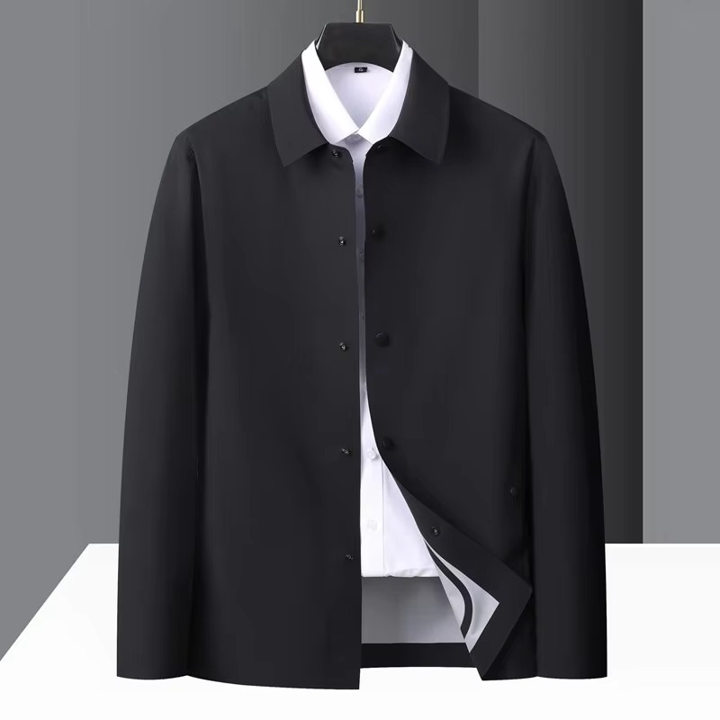 Men's slim-fit seamless business casual jacket lightweight breathable layer for professionals