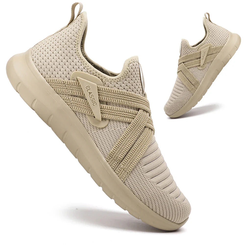 Zerone comfort slip-on shoes with breathable woven upper, lightweight casual design for all-day comfort